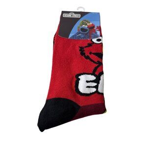 Elmo Men’s Crew Socks Red Sesame Street Graphic Novelty Fun Gift NWT